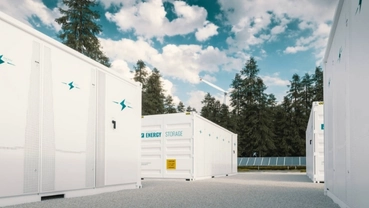 Grid-scale battery energy storage units installed at an outdoor power facility