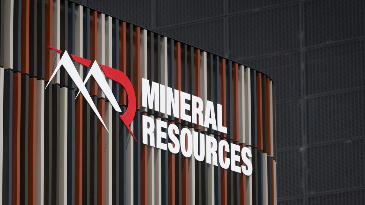 Mineral Resources building exterior with company logo on multicolored facade